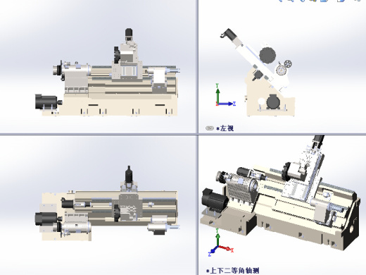 斜身车床数控车床斜导轨式自动车床3d图纸缩略图
